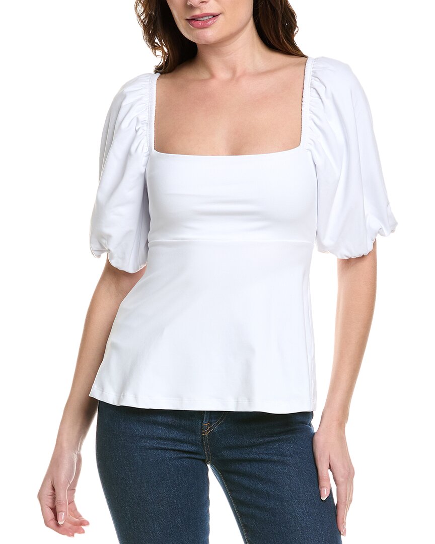 Susana Monaco Puff Sleeve Top In White