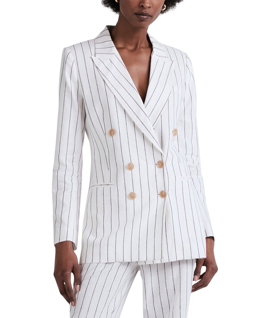 Shop Derek Lam 10 Crosby Walter Double Breasted Linen-blend Jacket