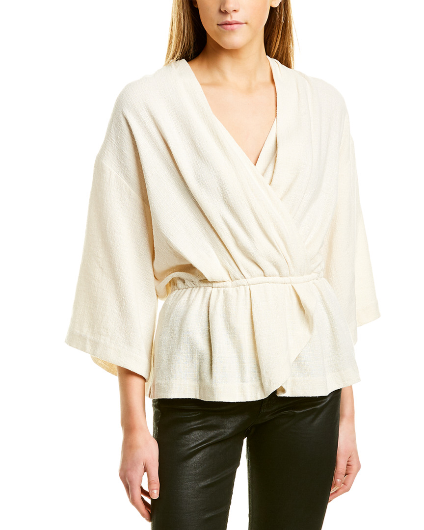Image of Iro Crossover Gauze Linen & Silk-Blend Top