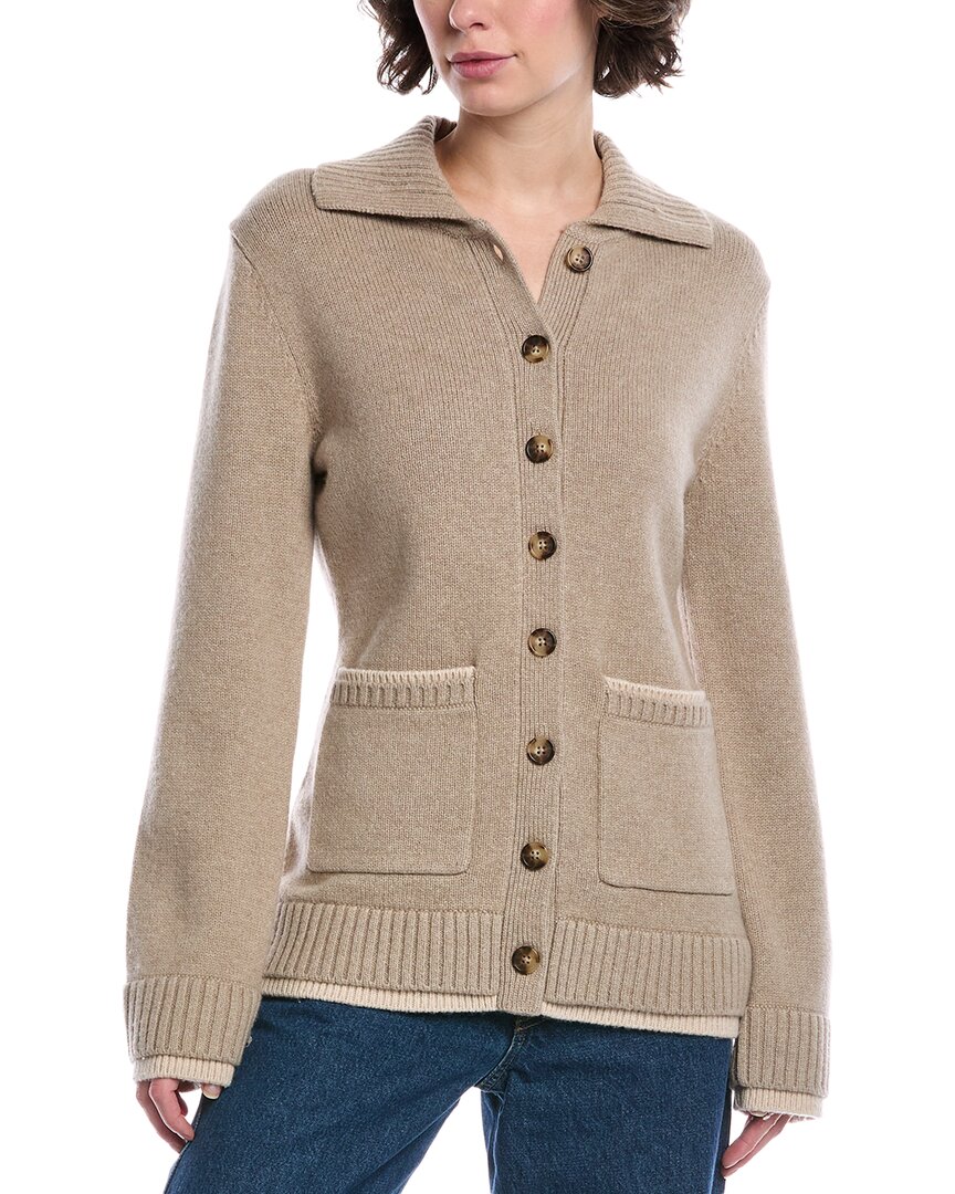 Rag & Bone Danica Tonal Wool & Cashmere-blend Cardigan In Brown