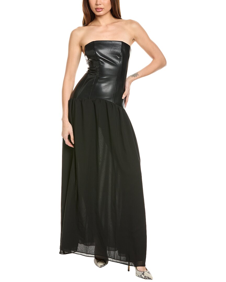 Weworewhat Strapless Corset Gown In Black