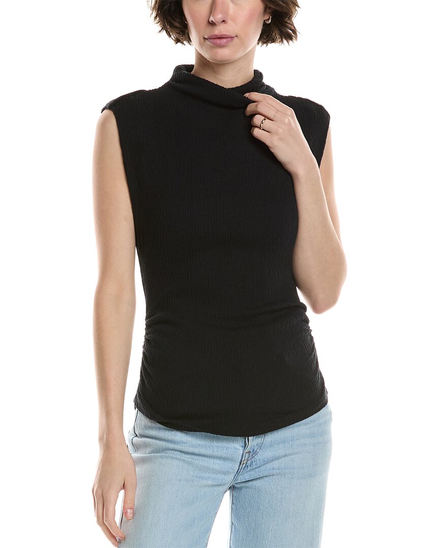 Michael Stars Campbell Ruched Mock Neck T-shirt