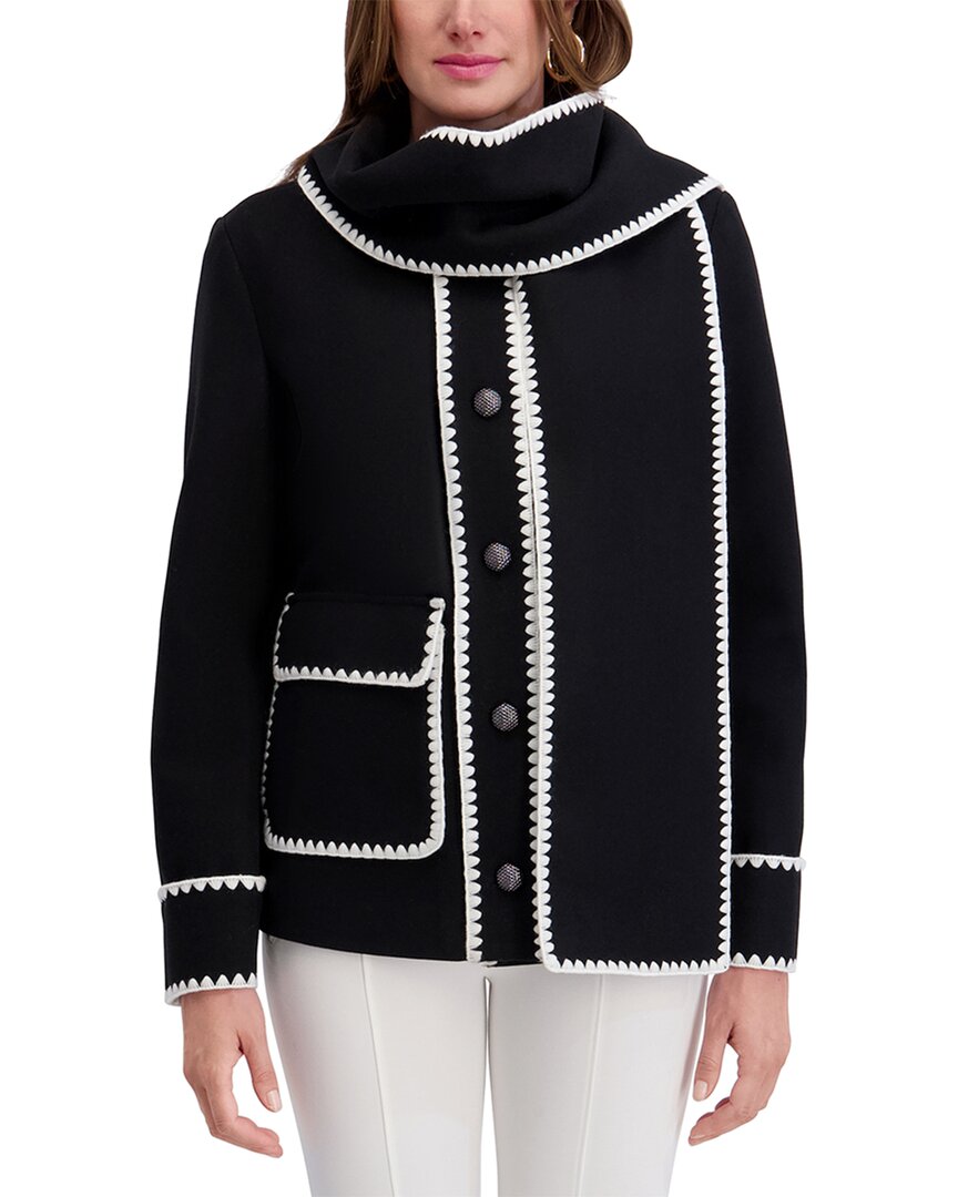 Kensie Scarf Collar Jacket In Black