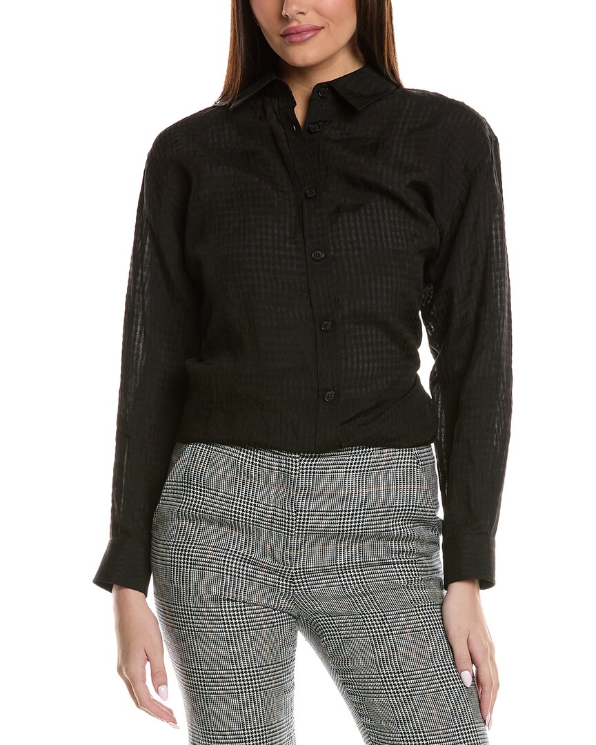 Lafayette 148 New York Boyfriend Oversized Linen-blend Shirt