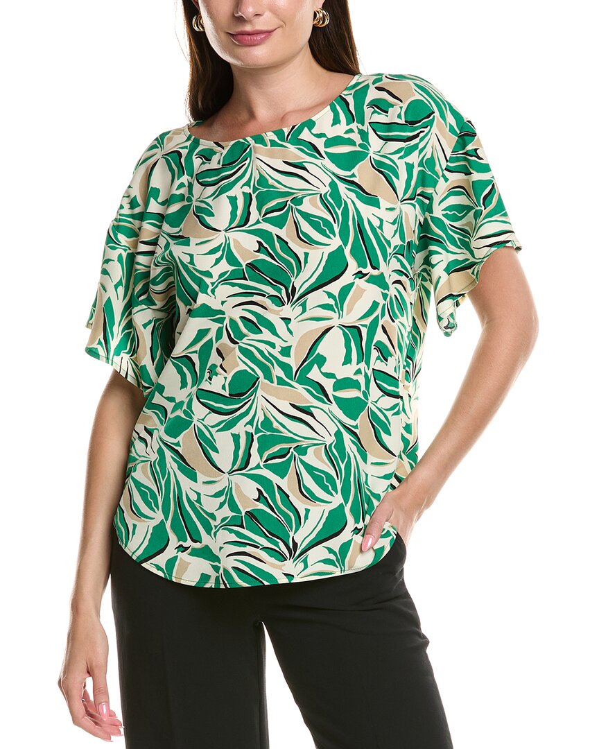 Anne Klein Boat Neck Flutter Sleeve Top
