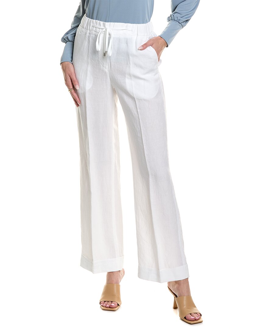 Shop Peserico Linen Pant In White