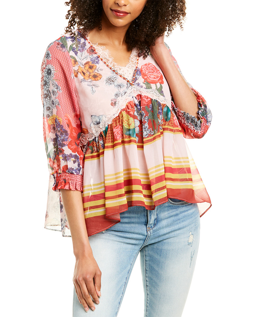 Image of Stellah Lace-Trim Top