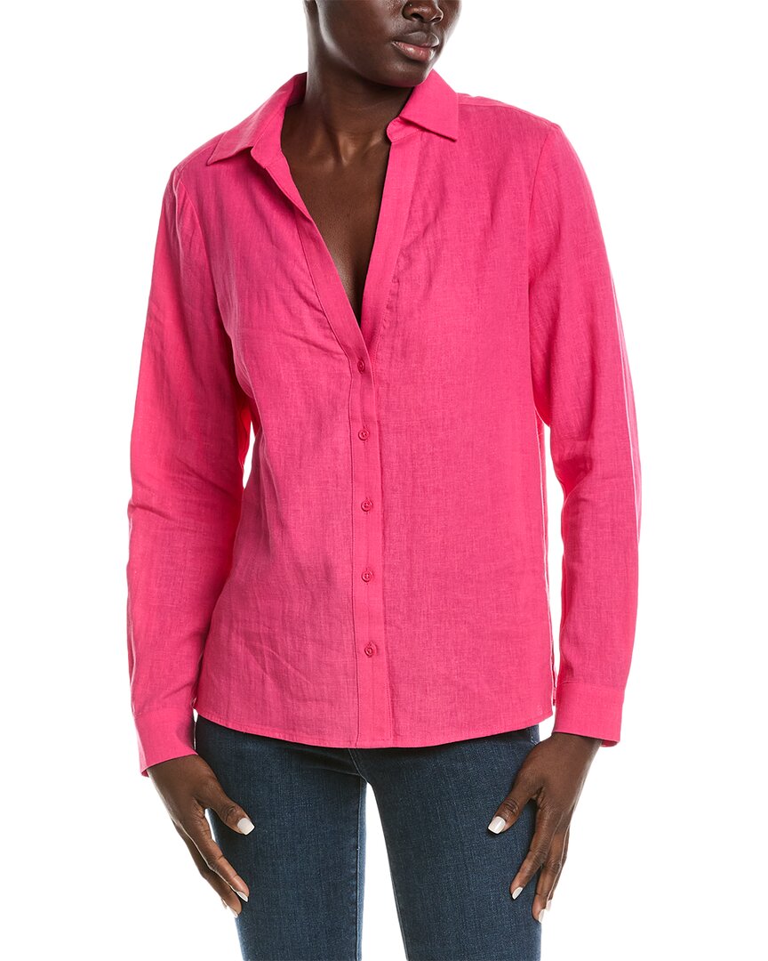 Chrldr Frida Linen-blend Shirt In Pink