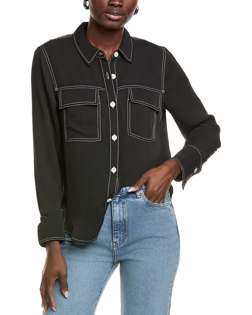 Vince Camuto Button Up Blouse In Black