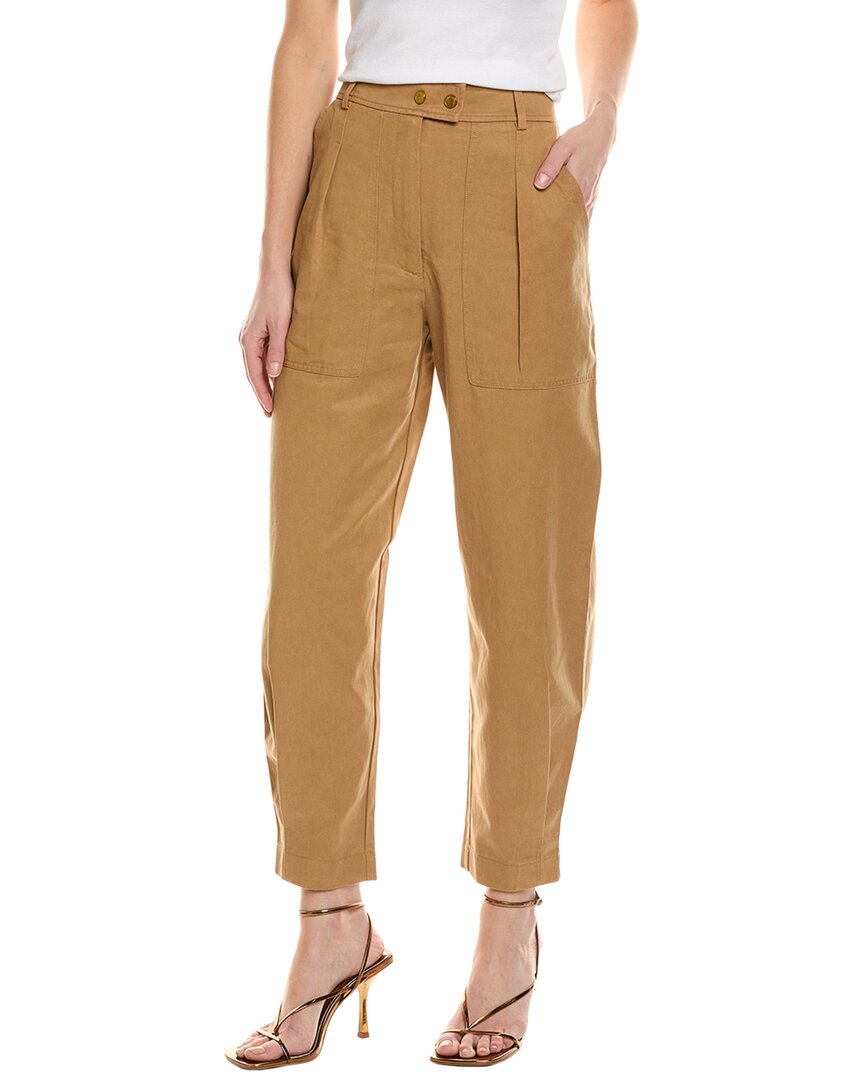 Rebecca Minkoff Houston Pleated Utility Pant In Brown
