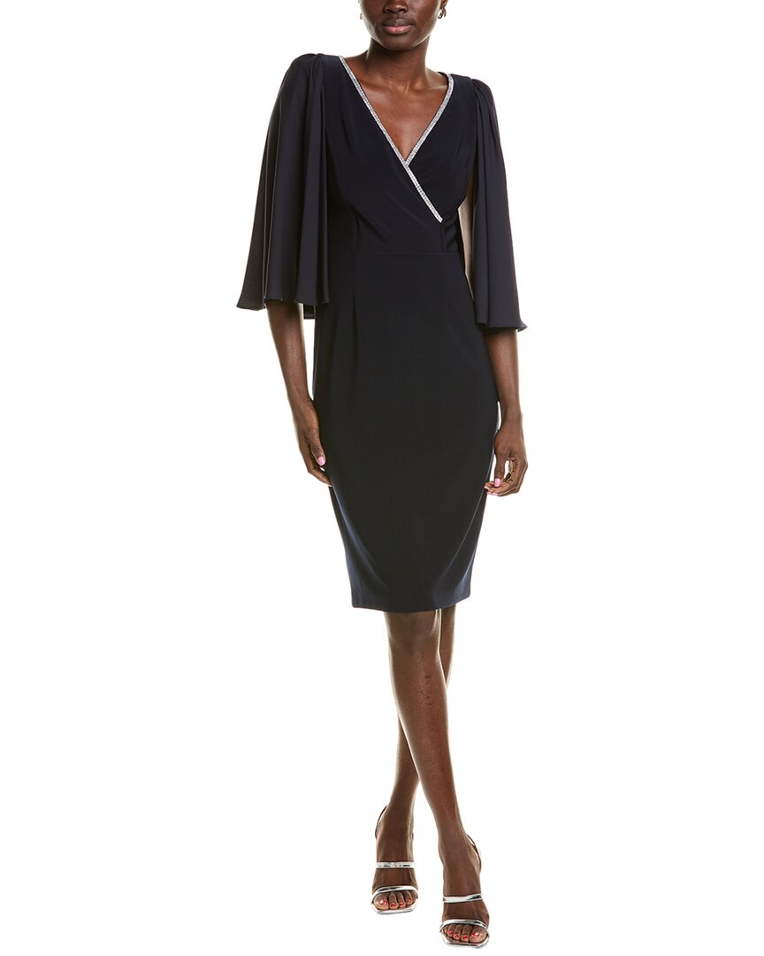 Joseph Ribkoff Studded Neckline Midi Dress In Blue