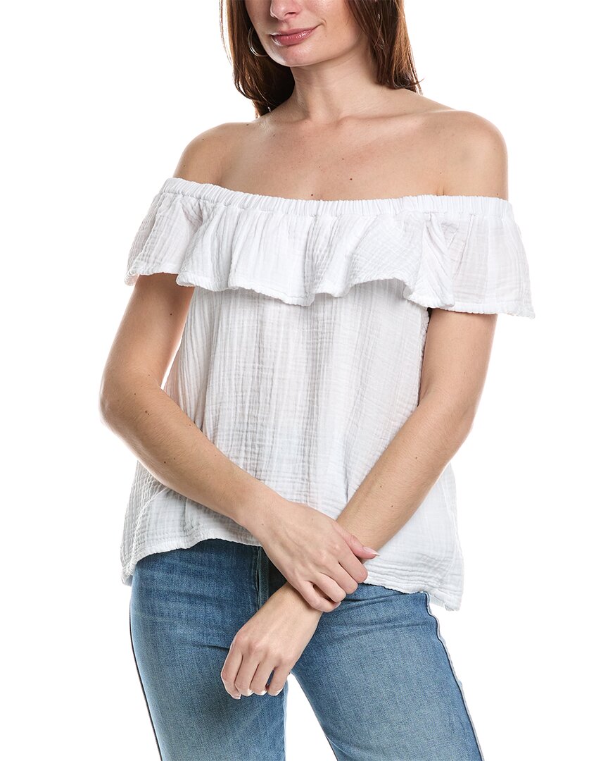 Shop Wilt Off-shoulder Flounce High-low Top In White