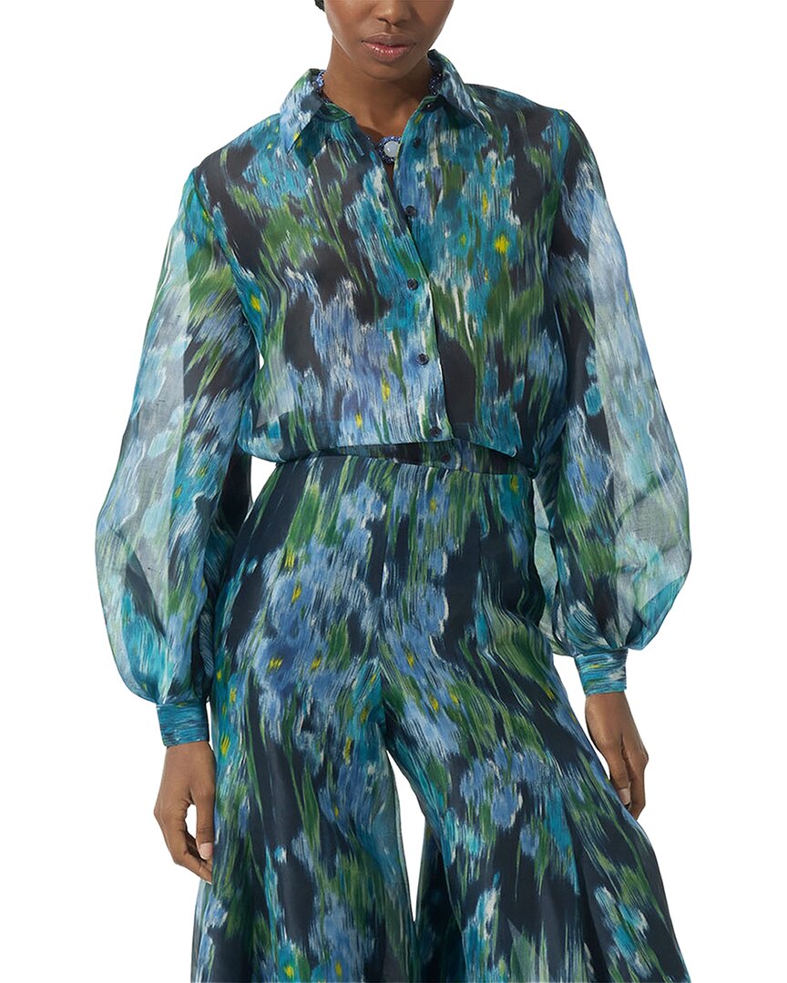 Carolina Herrera Puff-sleeve Silk Button-down Shirt