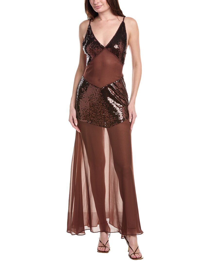 Shop Weworewhat Sheer Panel Maxi Dress