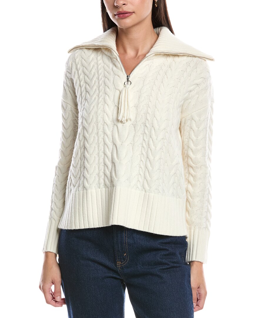 Alashan Cashmere Callie 1/2-zip Wool Sweater In Neutral