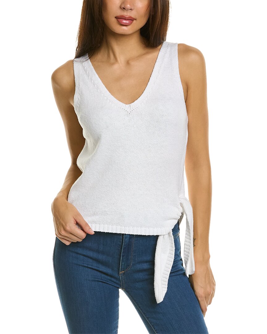 Splendid Berkeley Side Tie Cotton Sweater Tank In White