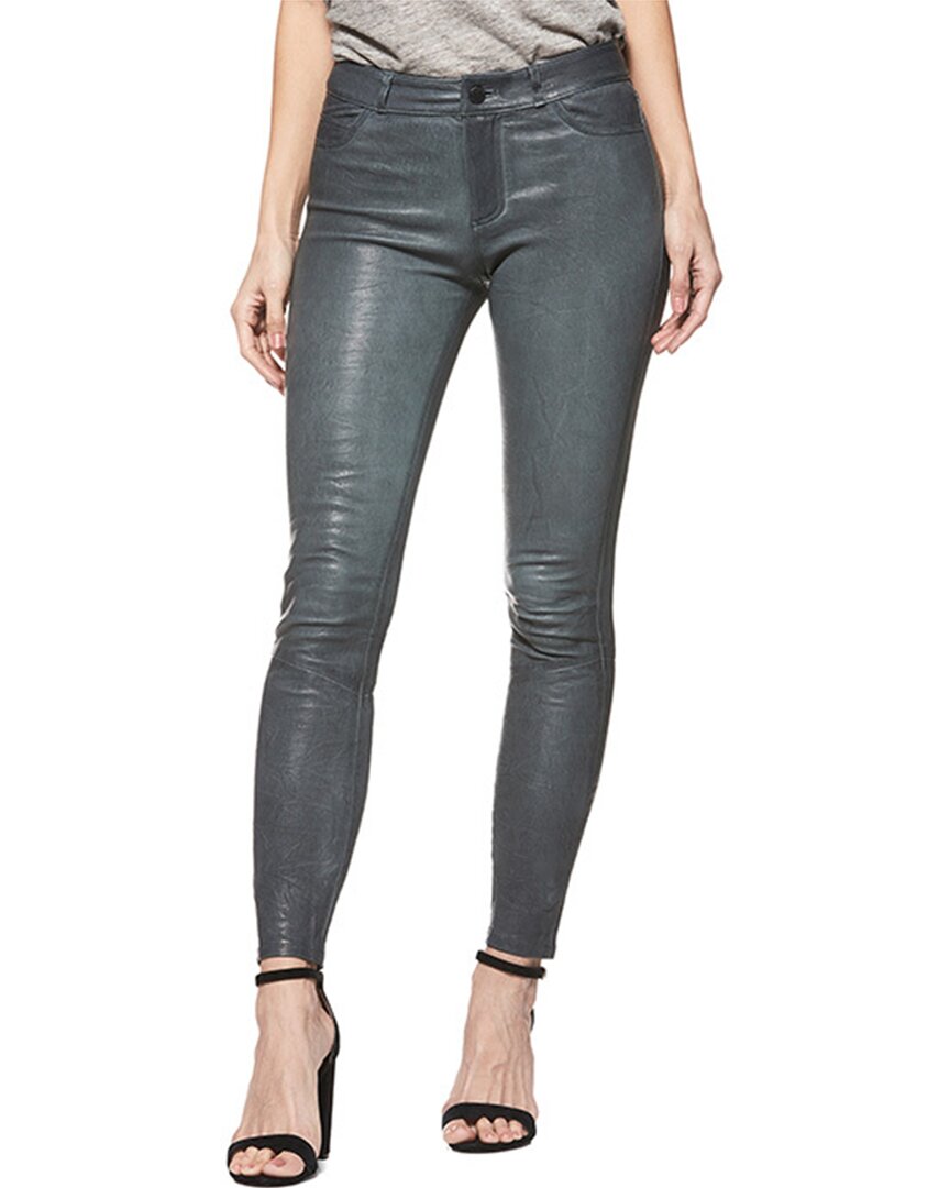 Paige Hoxton Stretch Leather Pant In Grey