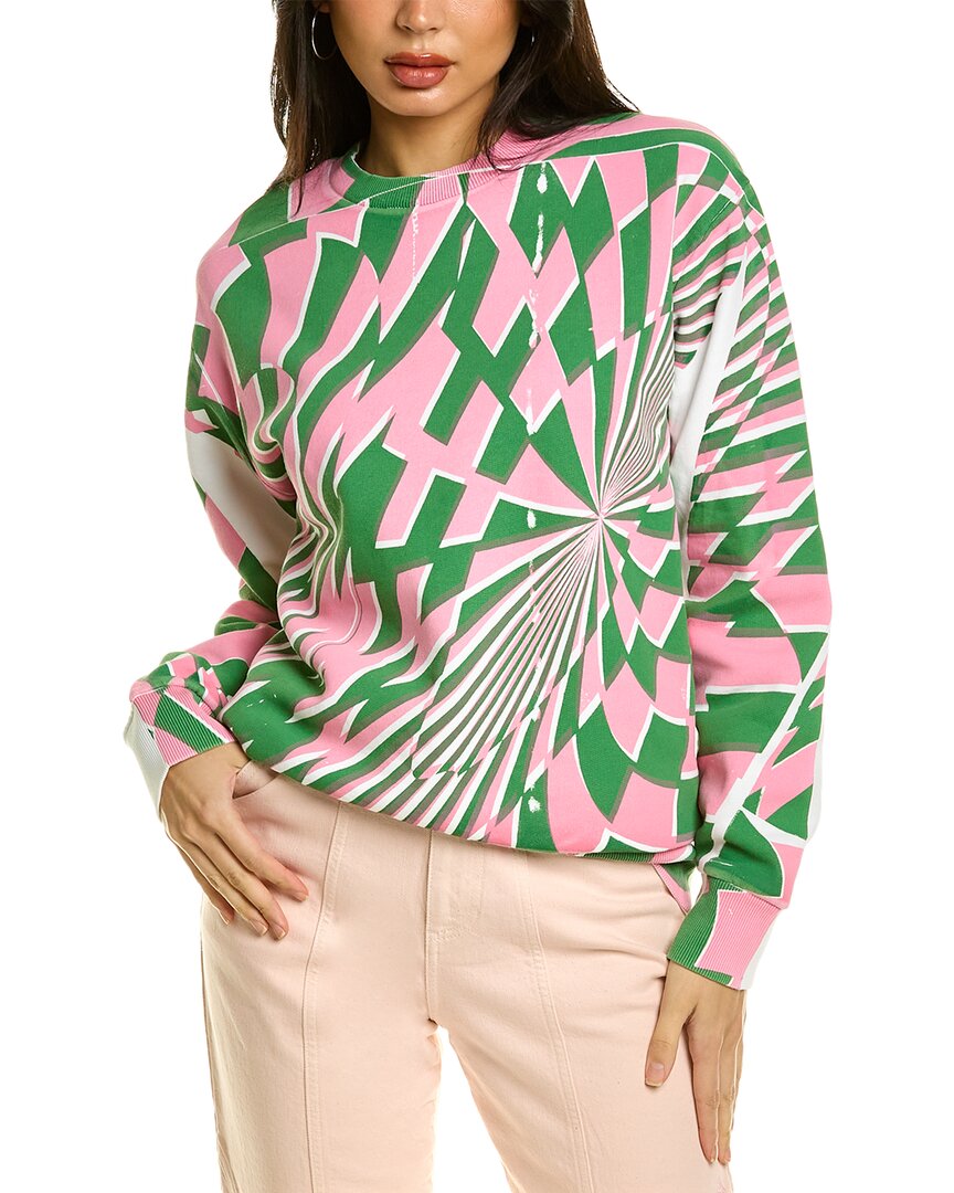 Stella Mccartney Womens Multicolor X Ed Curtis Optical Geometric-print Cotton-jersey Sweatshirt Xs