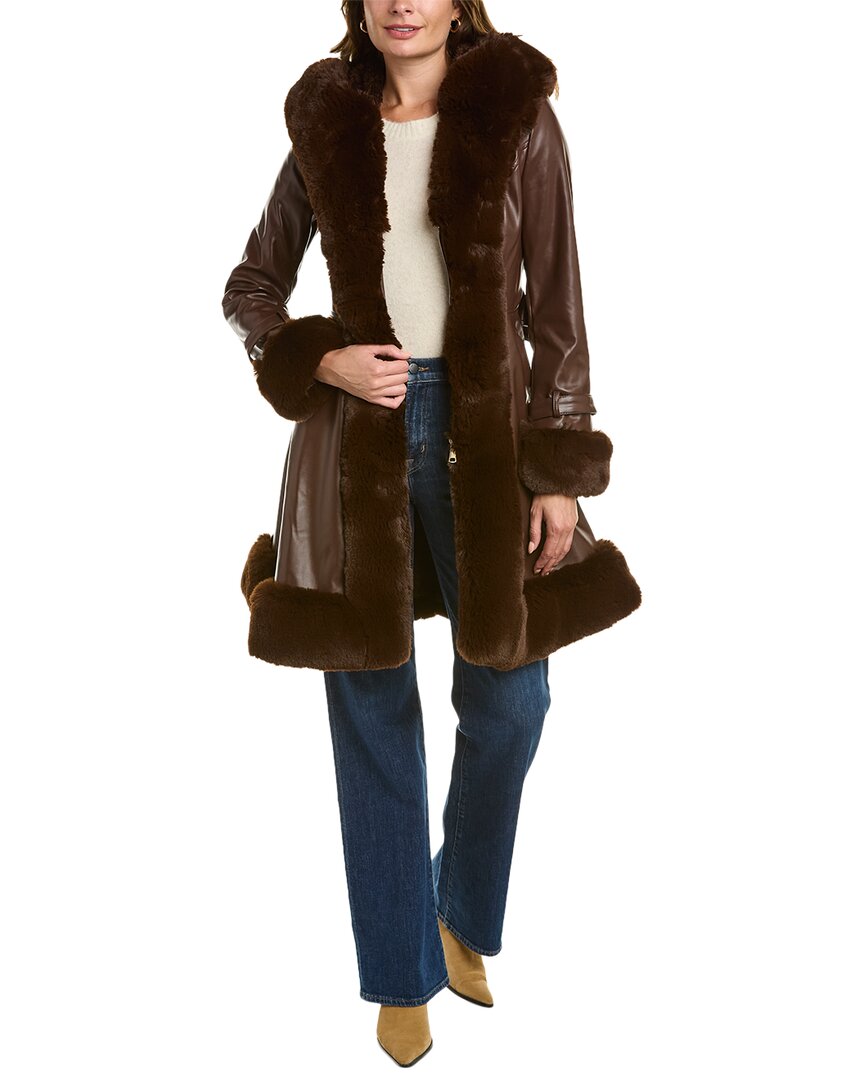 Shop La Fiorentina Swing Coat In Brown