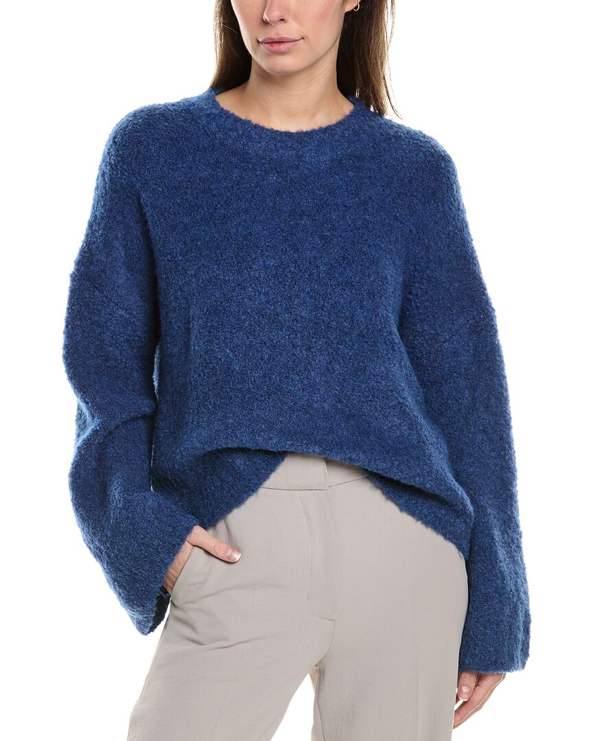 Vince Camuto Wide Mock Neck Wool-blend Sweater In Blue