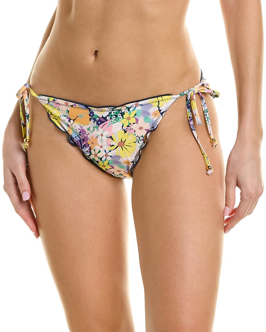 Shop Shoshanna Lettuce String Bikini Bottom In Yellow