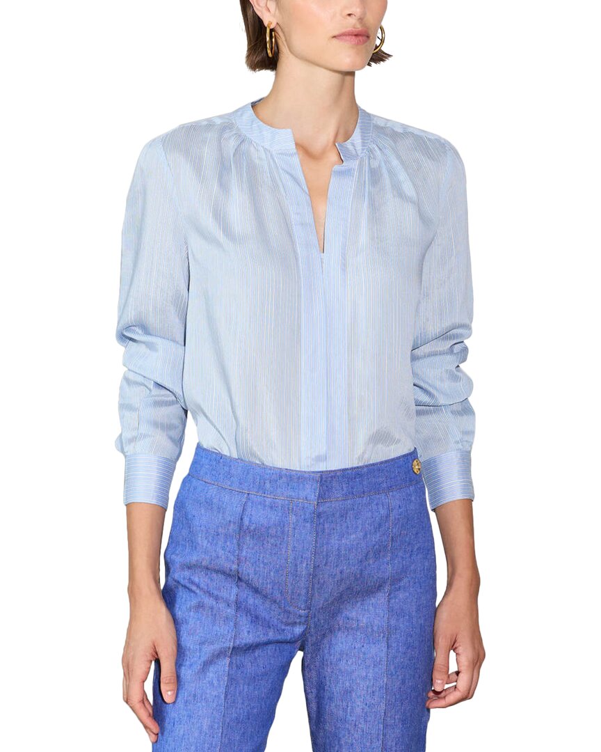 Câllas Callas Olympia Silk-blend Shirt In Blue