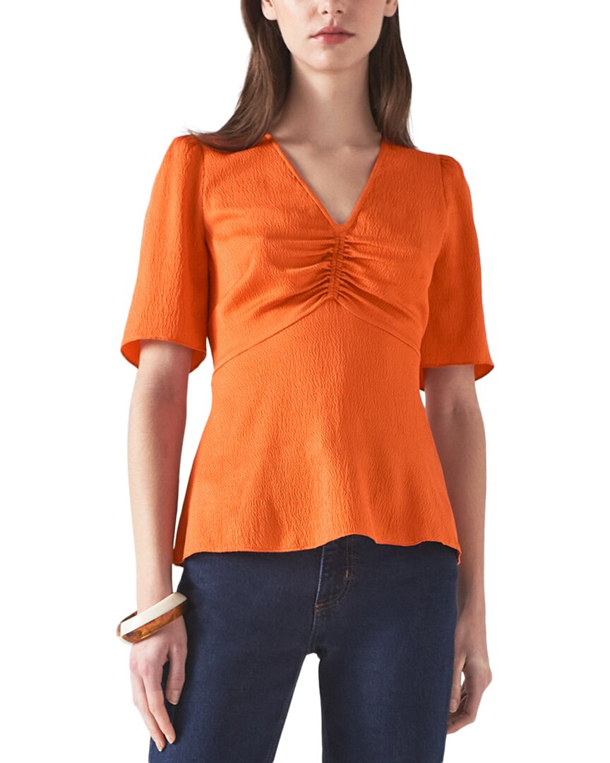 Lk Bennett L. K.bennett Gabbi Silk-blend Woven Top
