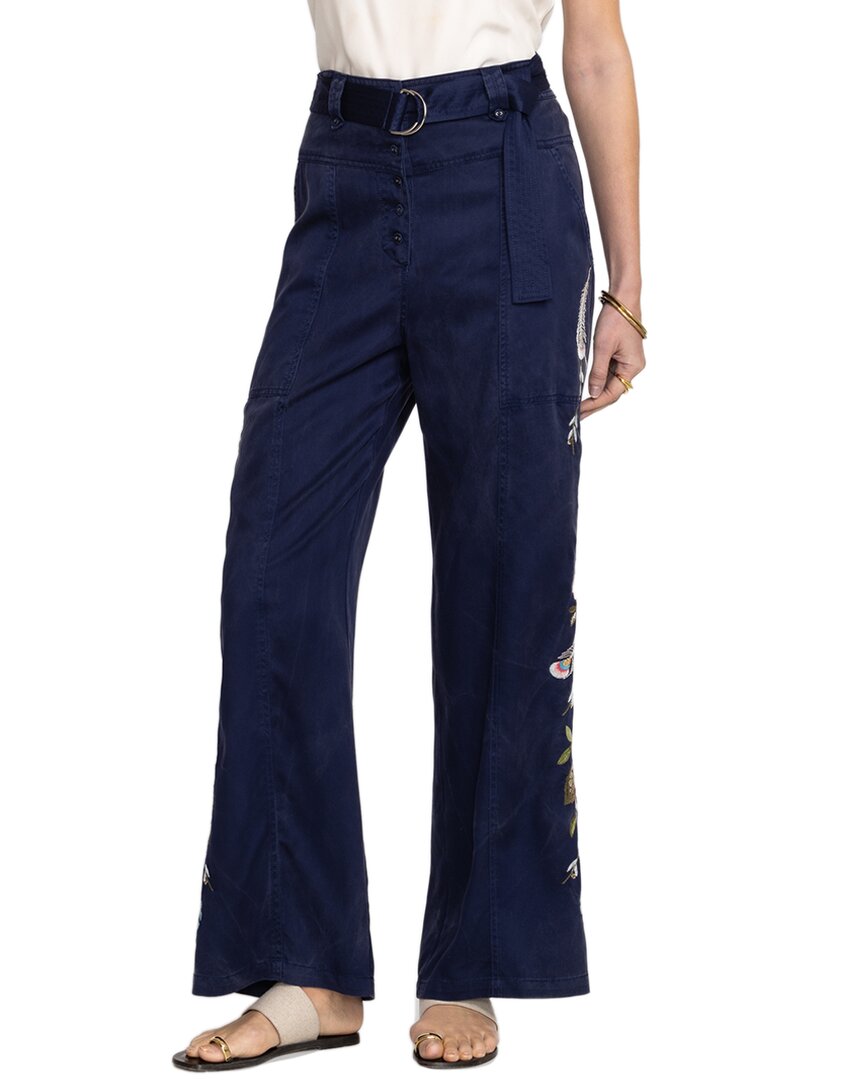 Johnny Was Emika Belted Wide Leg Pant In Navy