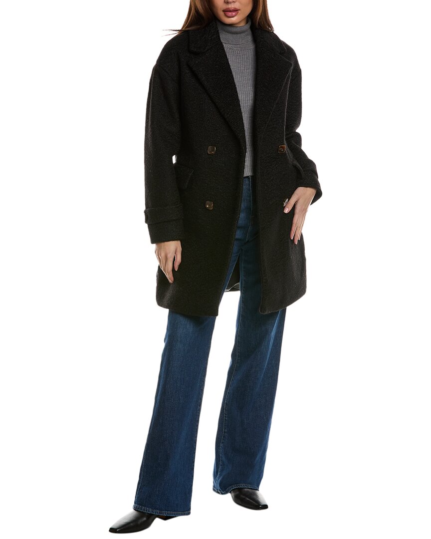 Nvlt Mixed Media Coat In Black