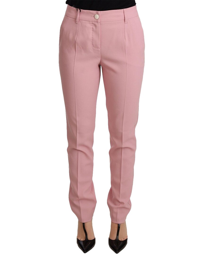 Shop Dolce & Gabbana Pink Women Trouser Virgin Wool Str