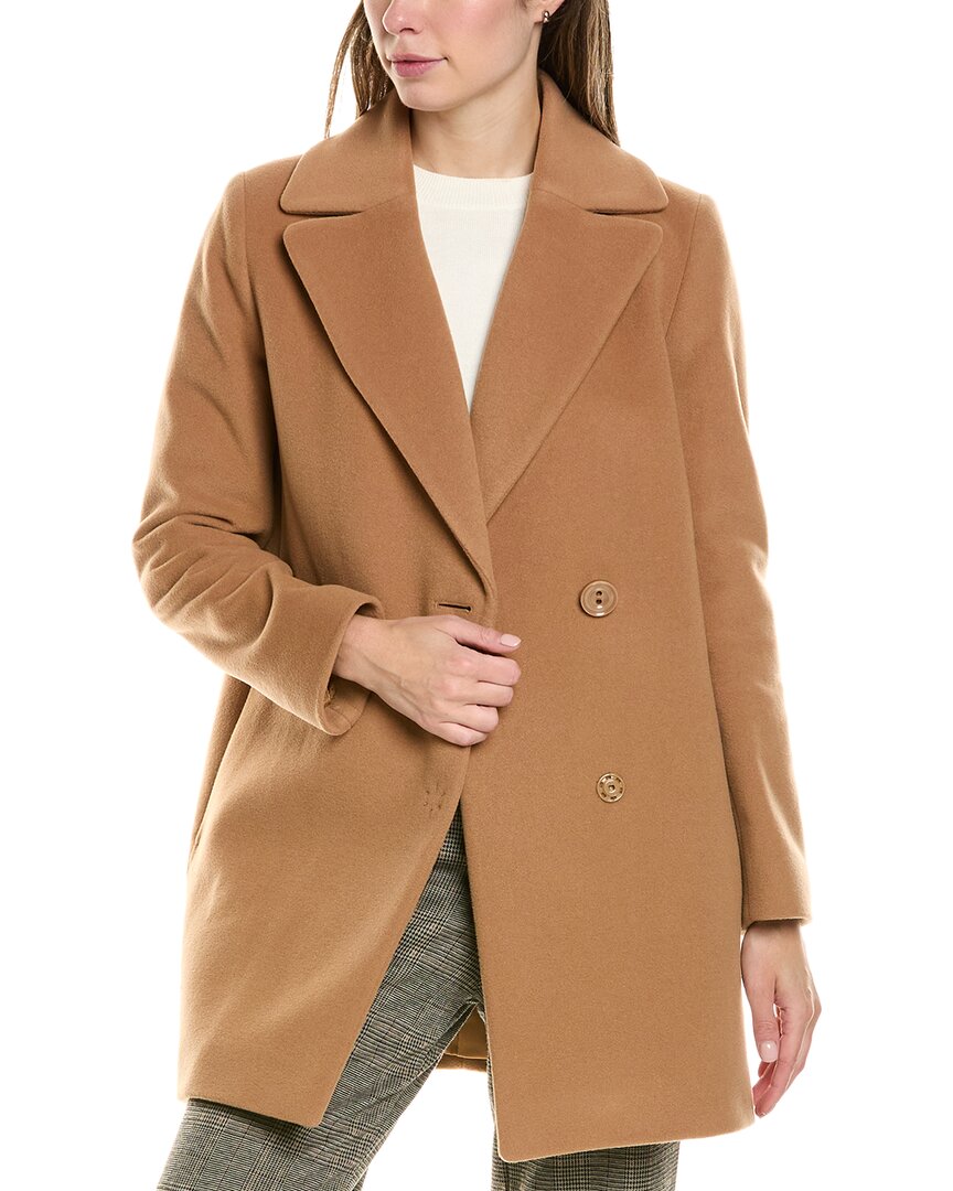 Shop Cinzia Rocca Icons Wool & Cashmere-blend Coat In Brown