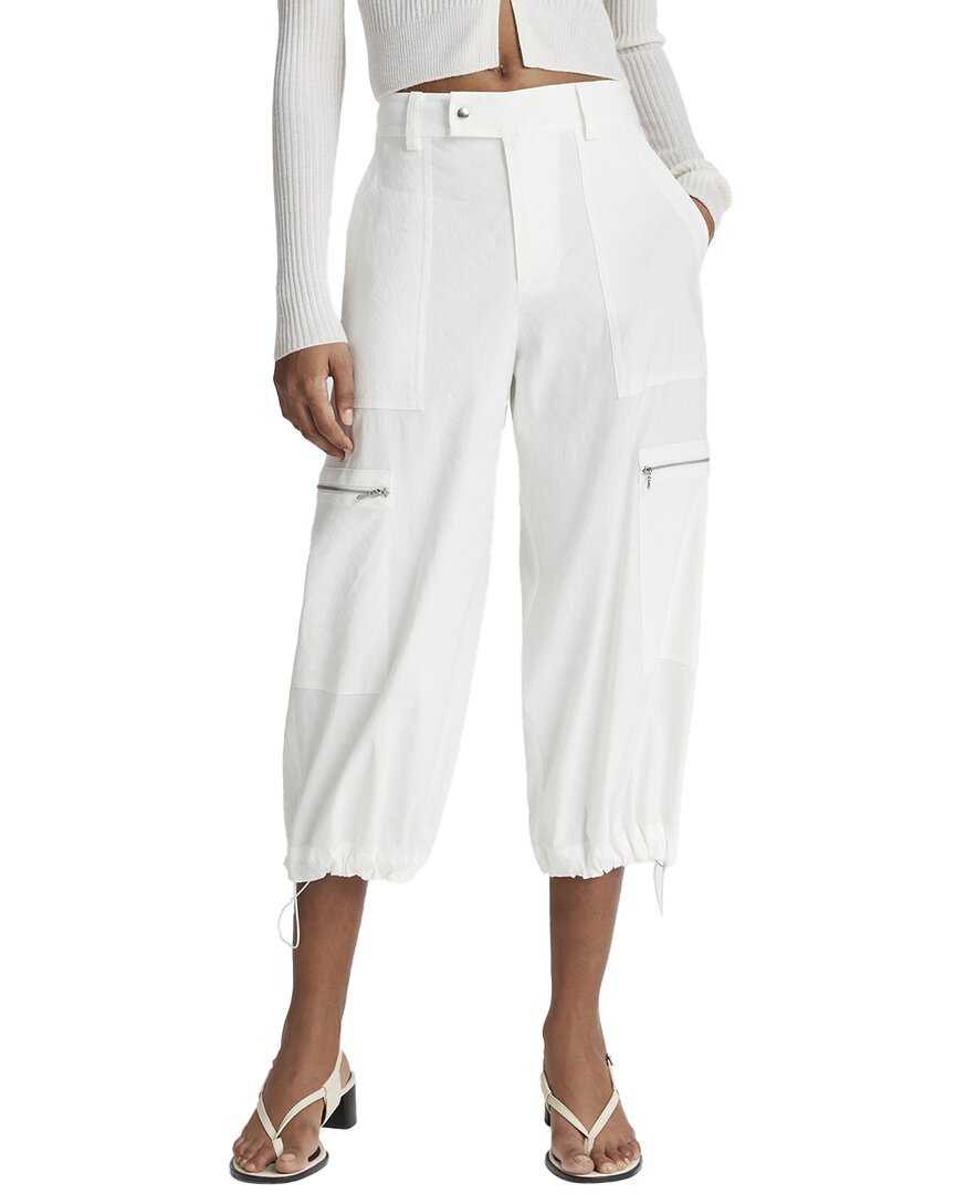 VINCE VINCE PARACHUTE CROPPED LINEN-BLEND PANT