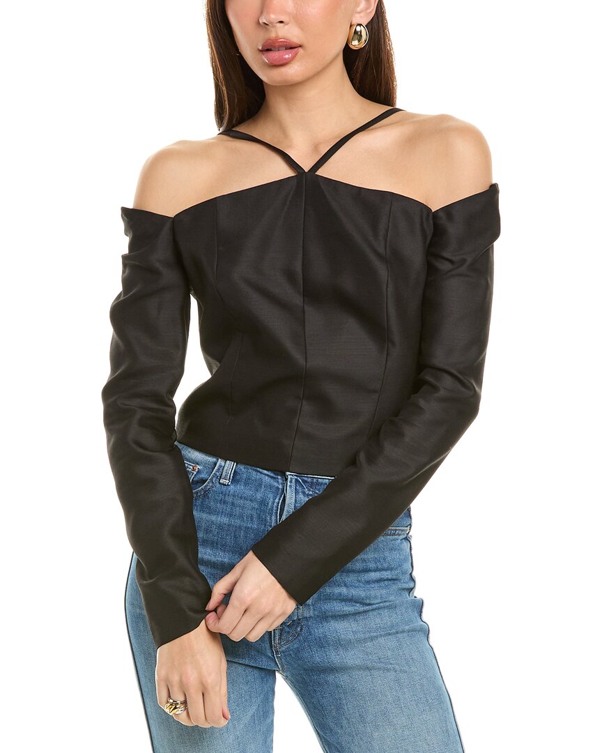 Iro Paju Off-shoulder Crop Top In Black