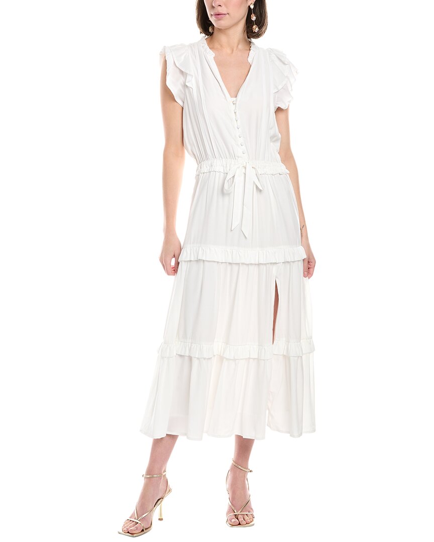 Love Token Tiered Midi Dress In White