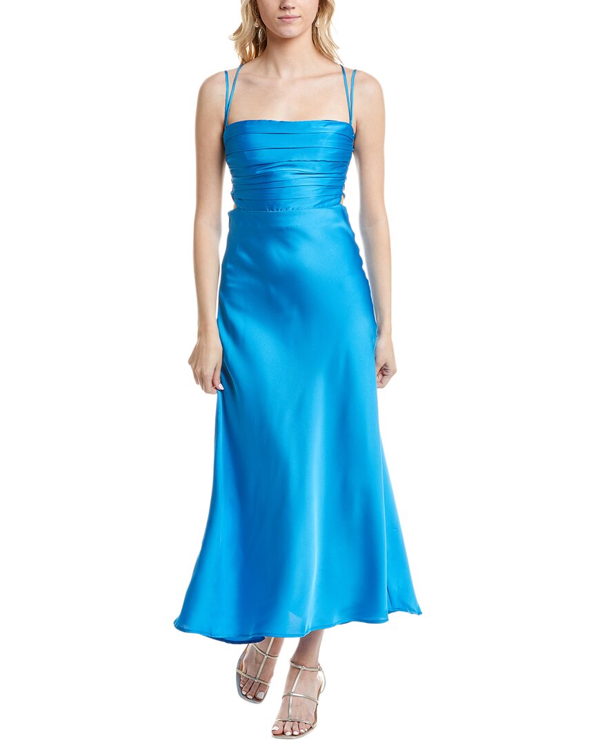 Astr The Label Antila Lace-up Back Maxi Dress In Blue