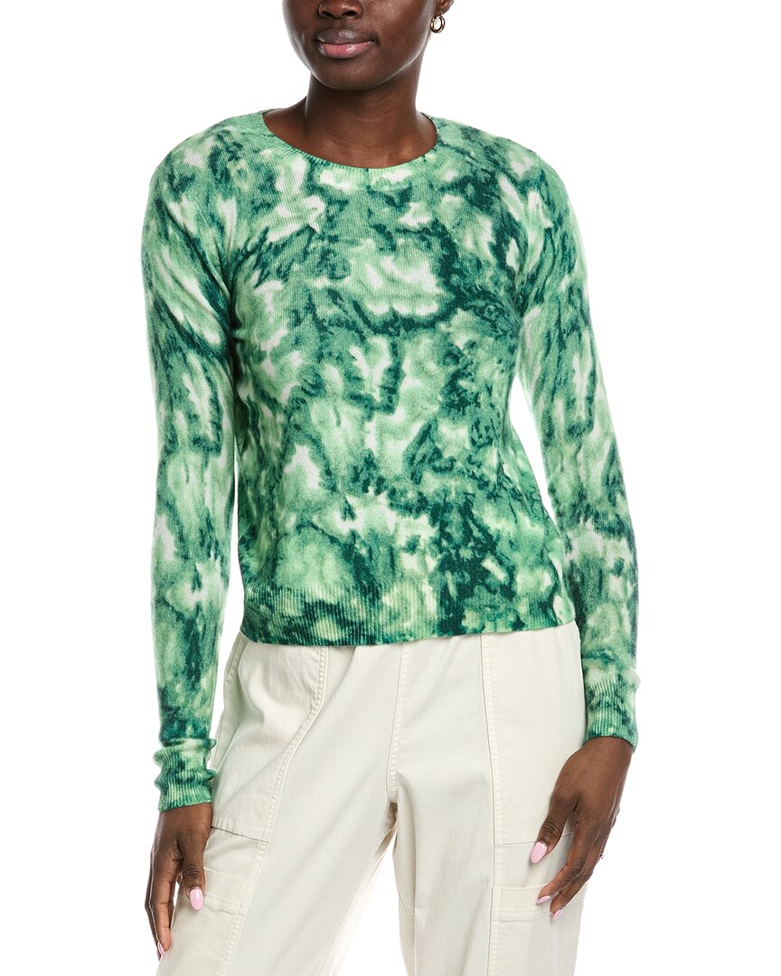 Autumn Cashmere Floral Print Cashmere Sweater In Green