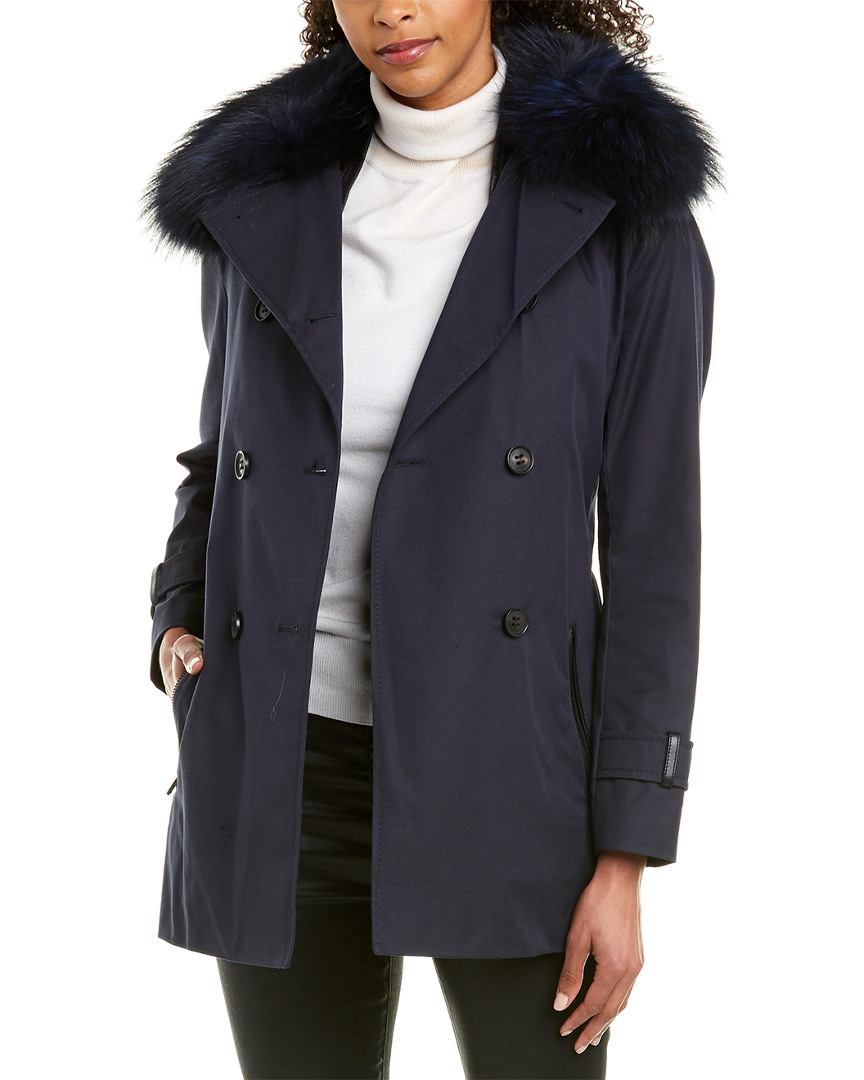Image of Mackage Frida-D Classic Neo Leather-Trim Trench Coat