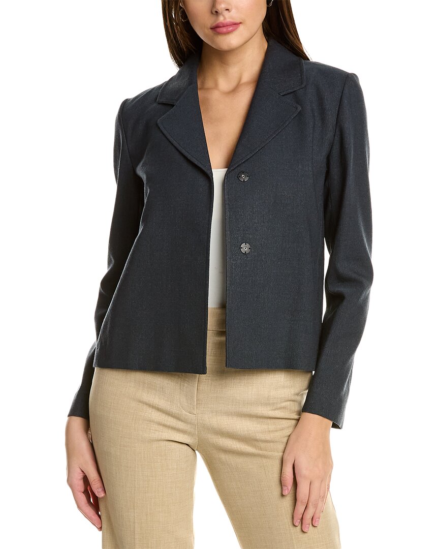 Shop Lafayette 148 New York Reversible Andover Wool-blend Jacket In Blue