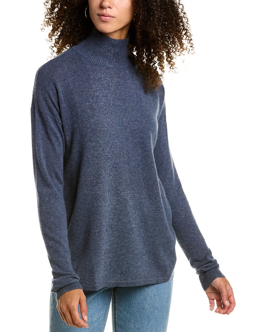 autumn cashmere shirttail stripe mock cashmere sweater
