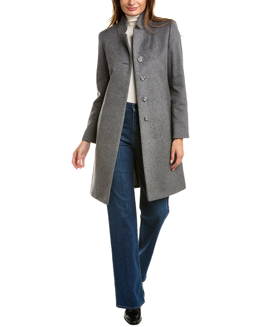 Shop Cinzia Rocca Icons Wool & Cashmere-blend Coat In Grey