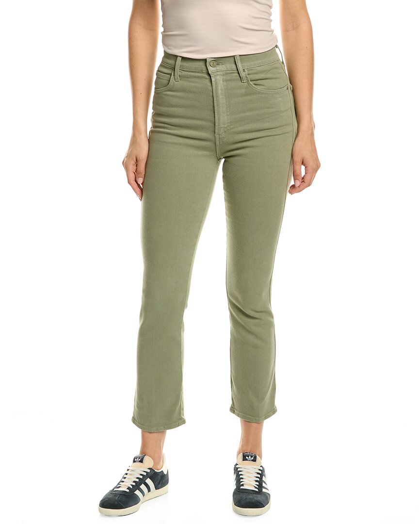 Shop Mother High-waisted Smokin' Double Ankle Oil Green Flare Jean