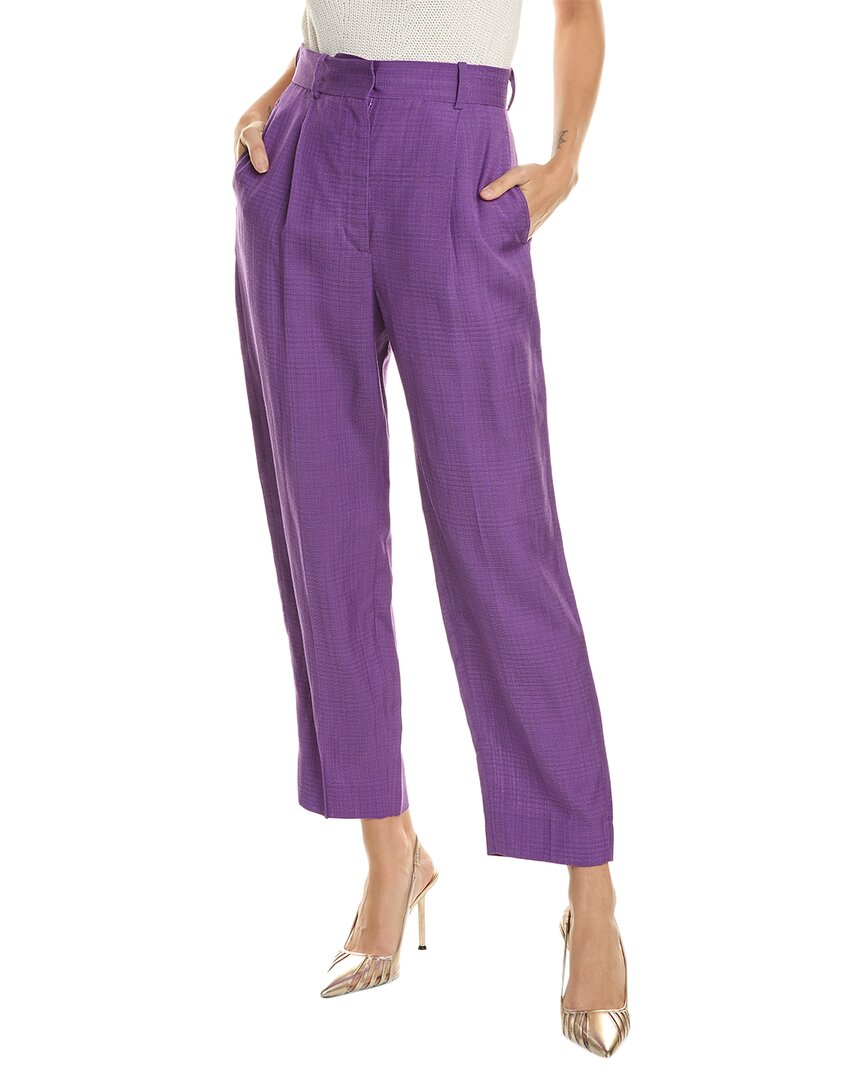 Shop Sandro Pleated Pant In Purple