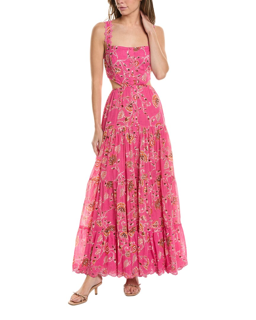 Shop Hemant & Nandita Cutout Waist Maxi Dress In Pink