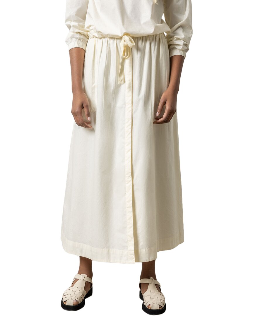LILLA P LILLA P POPLIN BUTTON FRONT SKIRT