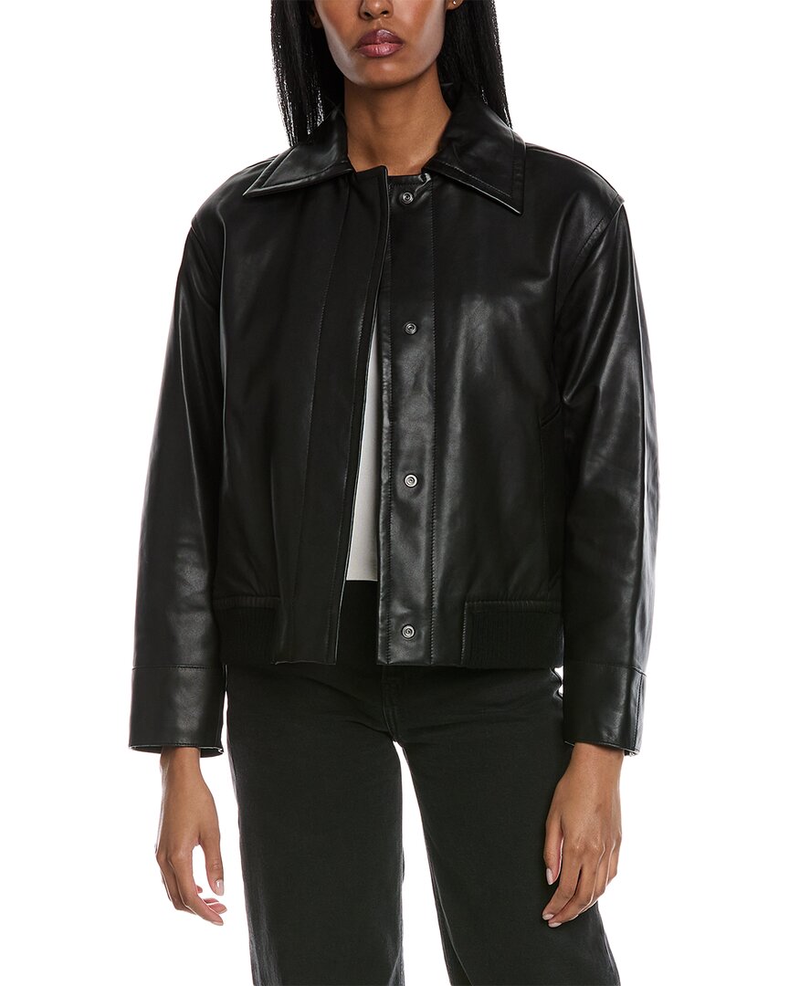 VINCE VINCE LEATHER BOMBER JACKET