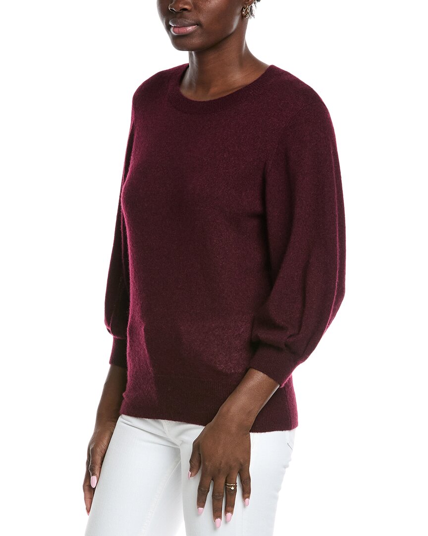 Autumn Cashmere Balloon Sleeve Cashmere & Silk-blend Sweater In Burgundy