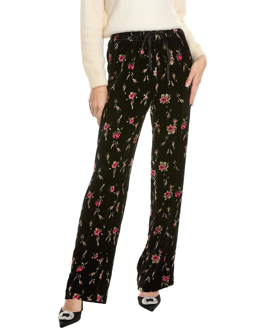 Red Valentino Rose-print Elasticated-waist Trousers In Black