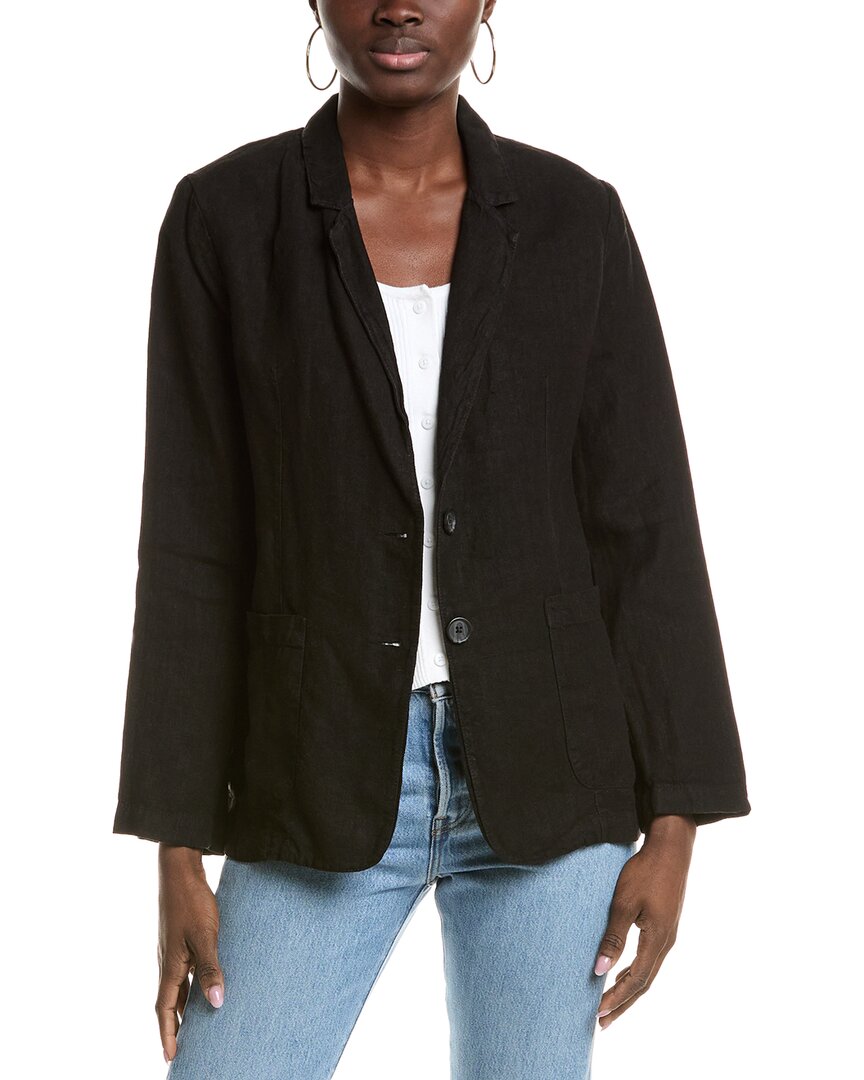 Velvet By Graham & Spencer Lenny Linen Jacket In Black