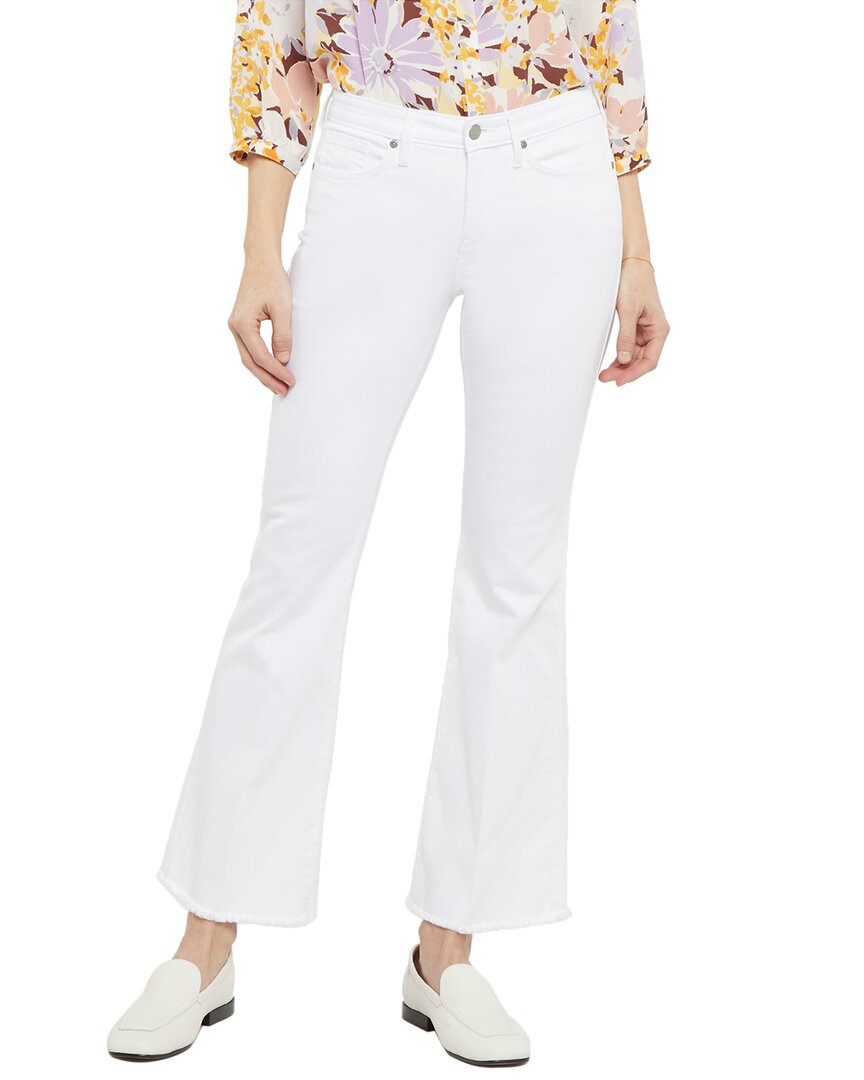 Nydj Ava Daring Fray Hem Ankle Flare Jean In White