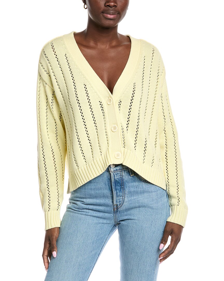 Autumn Cashmere Cotton By  Cropped V-neck Cardigan In Yellow